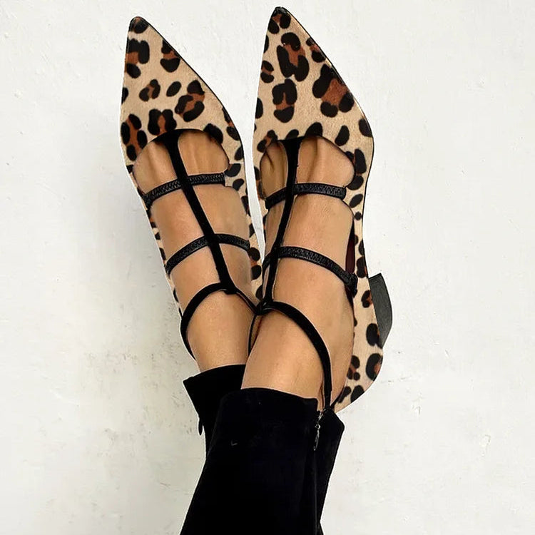 Bridget - Heeled Shoes with Leopard Print