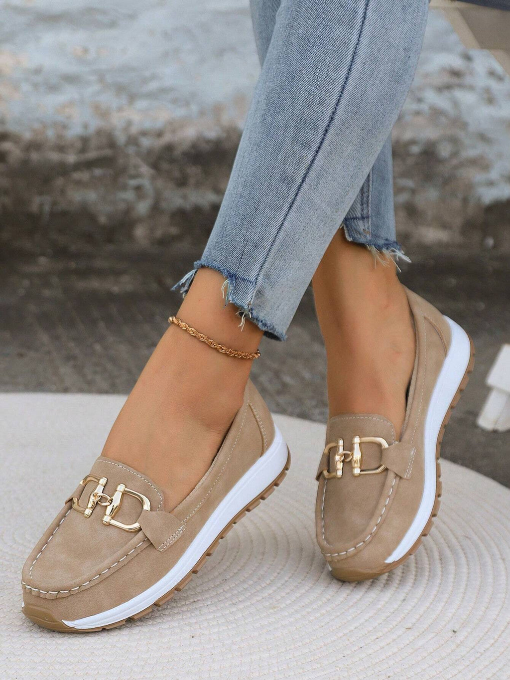 Ellie - Flat Moccasins with Buckle
