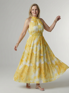 Sylin Gathered Halter Midi Dress