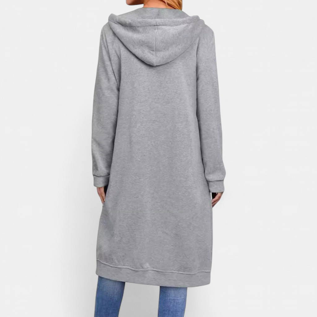 BRIXLEY – Relaxed Zip-Up Longline Cardigan