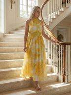 Sylin Gathered Halter Midi Dress