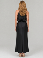 Nopal Sleeveless Draped Neck Midi Dress