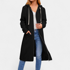 BRIXLEY – Relaxed Zip-Up Longline Cardigan