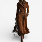 Women’s Double-Breasted Belted Longline Trench Coat