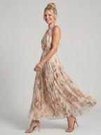 Aurelle Halter Neck Floral Midi Dress