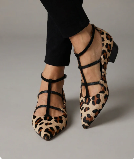 Bridget - Heeled Shoes with Leopard Print