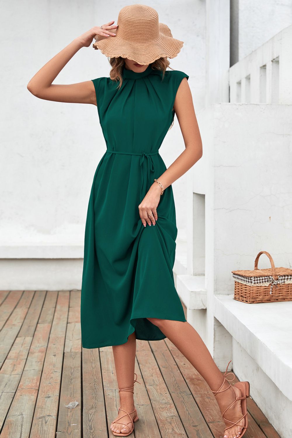 Evelyn | Elegant Tie-Sleeve Dress