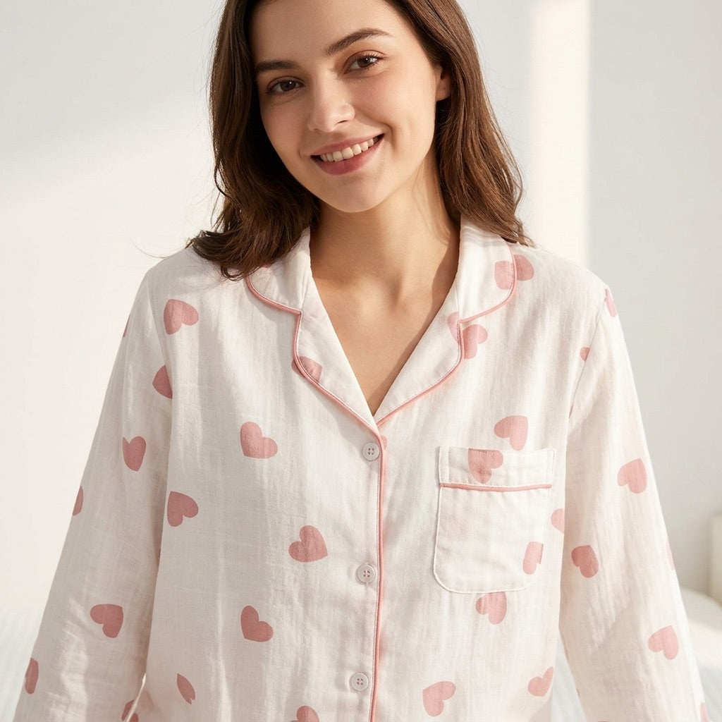 Heart Musselin Pajamas