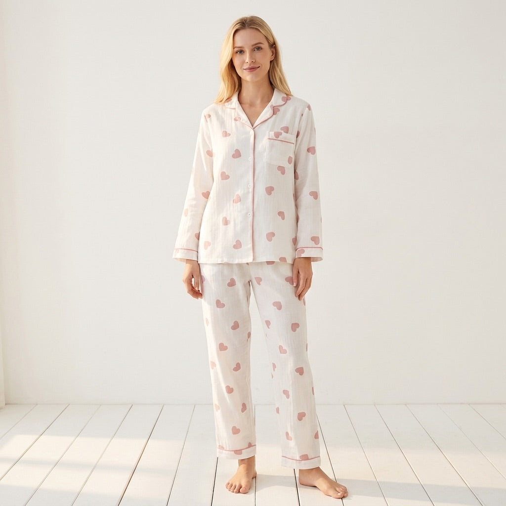 Heart Musselin Pajamas