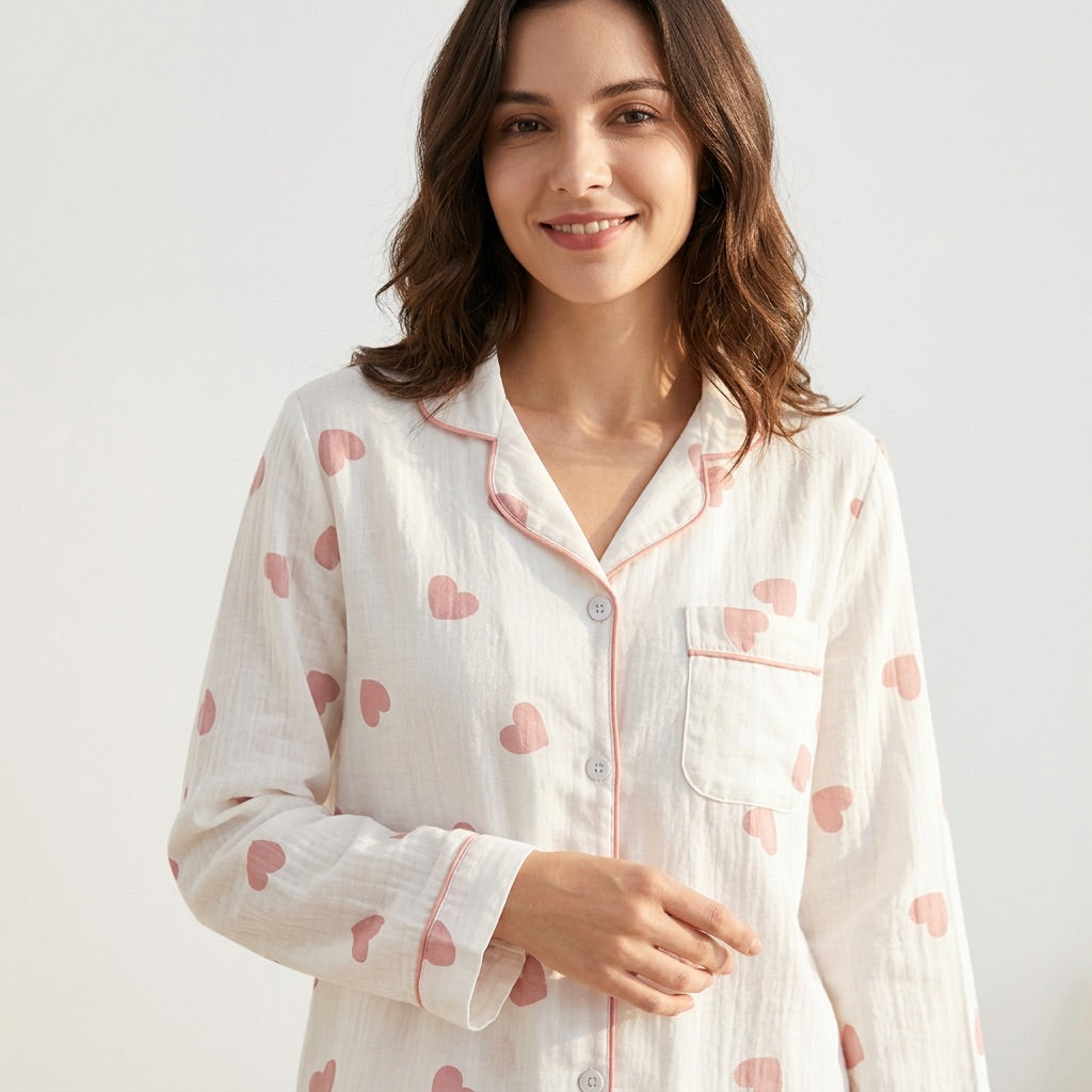 Heart Musselin Pajamas