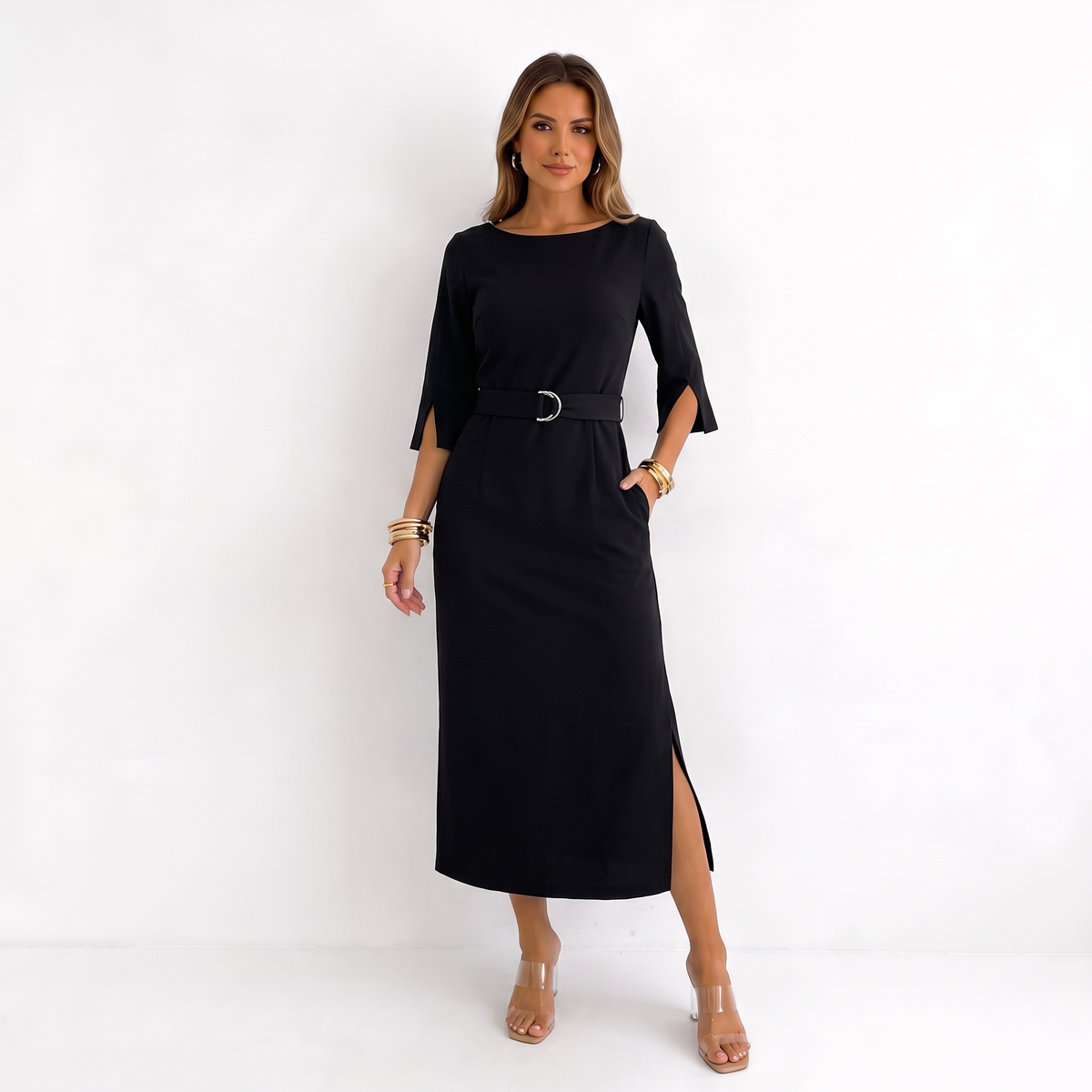 Blythewyn | Classic Black Midi Dress