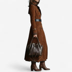 Women’s Double-Breasted Belted Longline Trench Coat