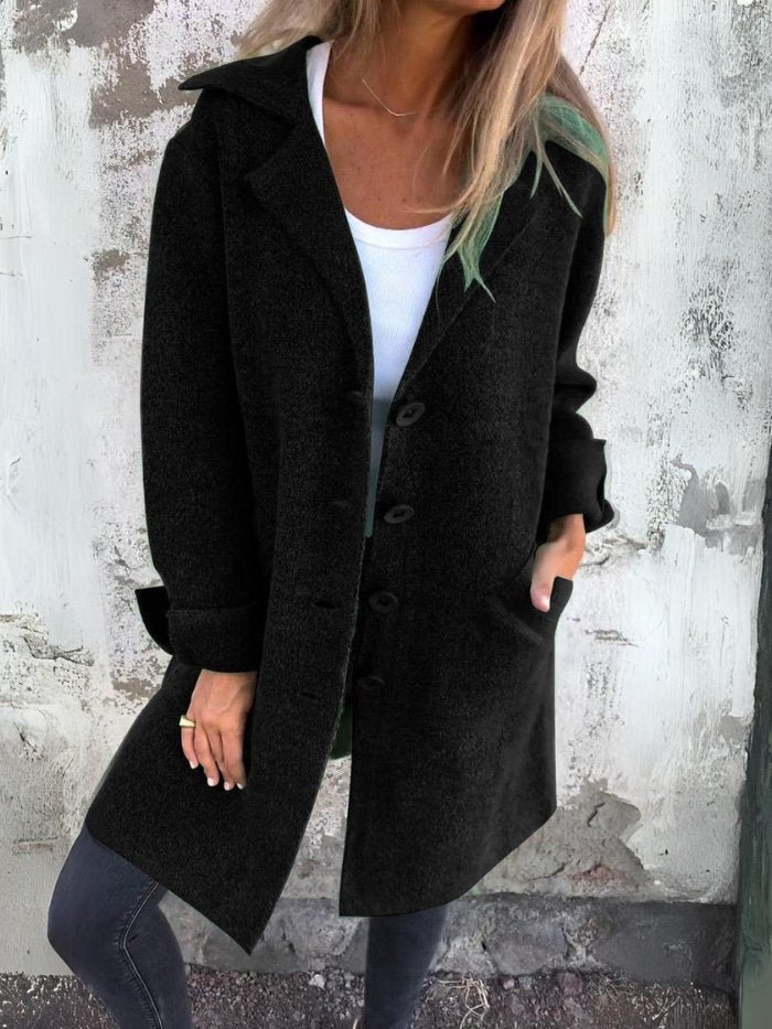 GWENDOLEN | LAPEL COLLAR BUTTON-FRONT COAT