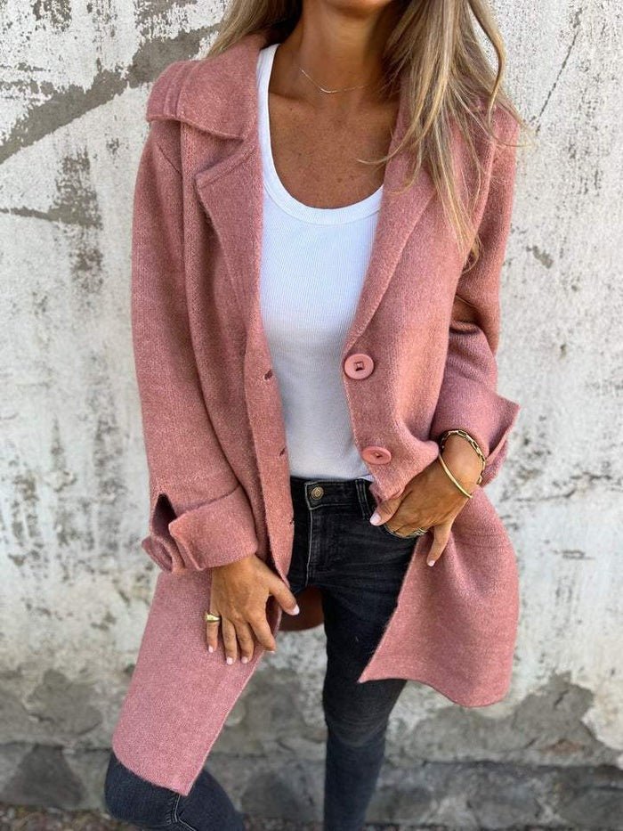 GWENDOLEN | LAPEL COLLAR BUTTON-FRONT COAT