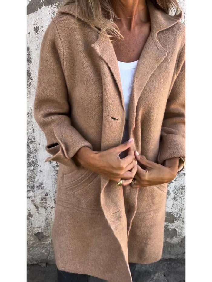 GWENDOLEN | LAPEL COLLAR BUTTON-FRONT COAT