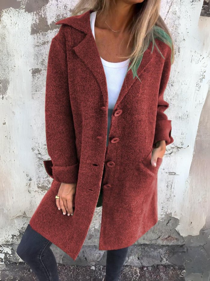 GWENDOLEN | LAPEL COLLAR BUTTON-FRONT COAT
