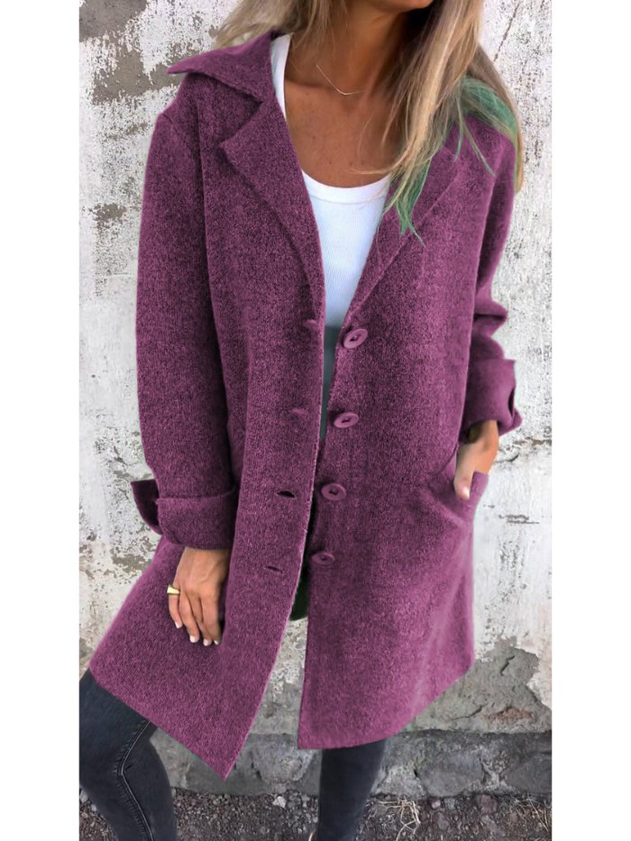GWENDOLEN | LAPEL COLLAR BUTTON-FRONT COAT