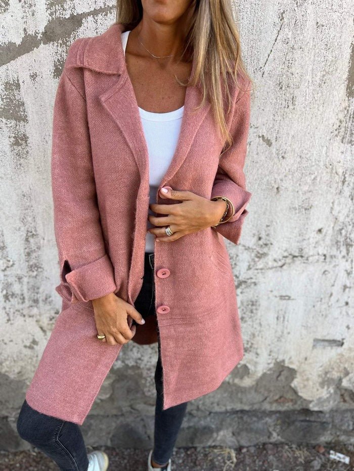 GWENDOLEN | LAPEL COLLAR BUTTON-FRONT COAT