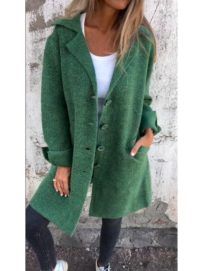 GWENDOLEN | LAPEL COLLAR BUTTON-FRONT COAT