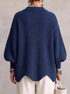 Karina - Oversized Collared Button Cardigan