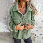 Emma – Button-Front Sherpa Jacket